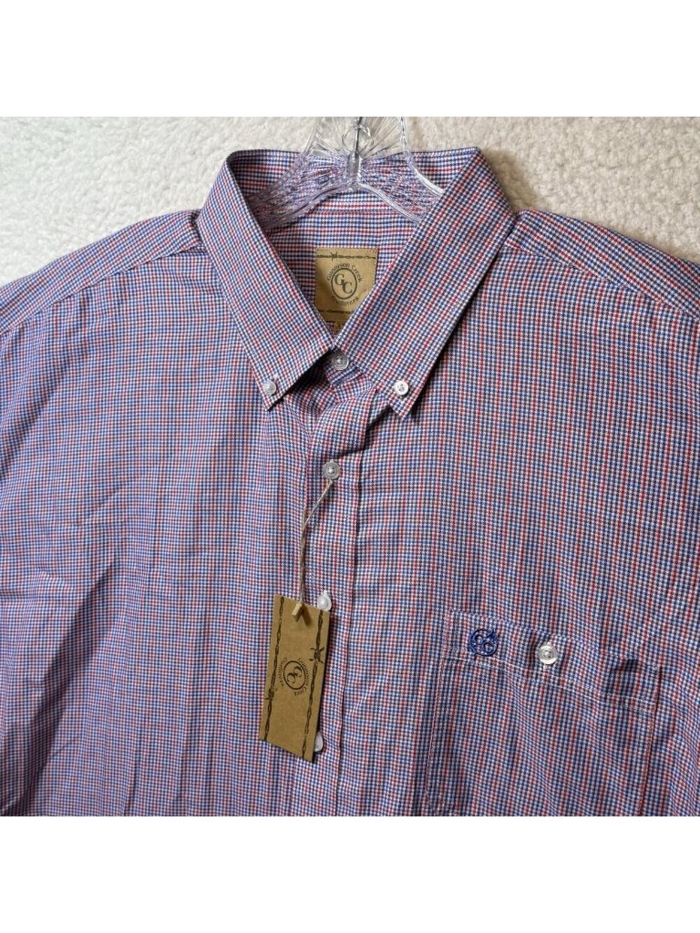 Gunnison Creek Outfitters Mens 2XL Short Sleeve Plaid Button Down Shirt NWT